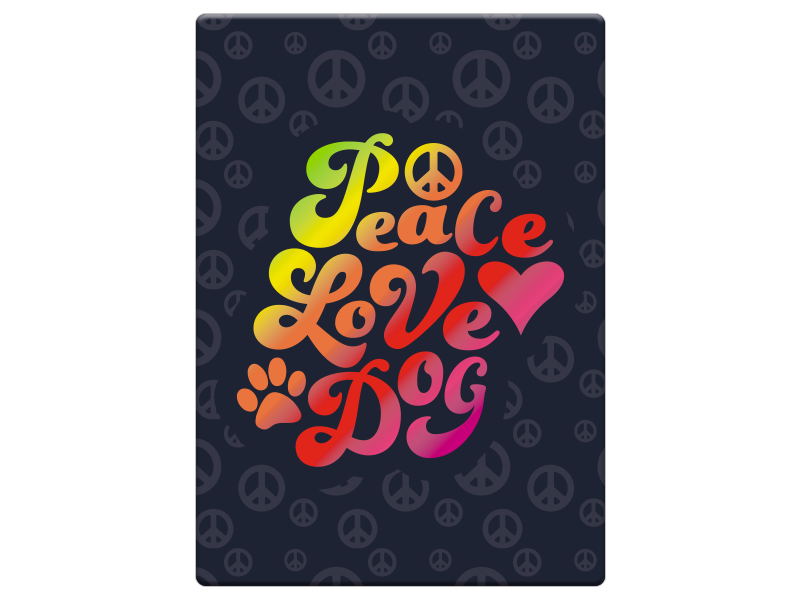 Rectangle Magnet - Peace Love Dog