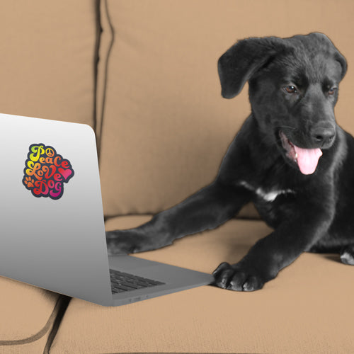 Peace Love Dog 3" Sticker