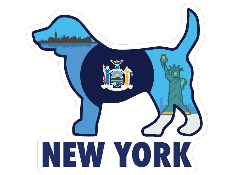 New York Dog 3" Sticker