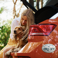 Thumbnail for Oval Car Magnet - Peace Love Dog