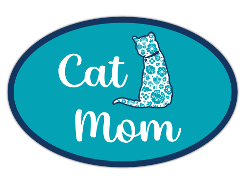 Oval Car Magnet - Cat Mom