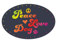 Thumbnail for Oval Car Magnet - Peace Love Dog
