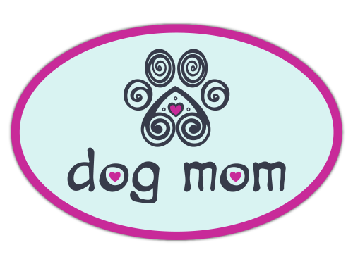 Oval Car Magnet - Dog Mom