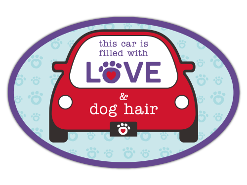 Oval Car Magnet - This car is filled with love...