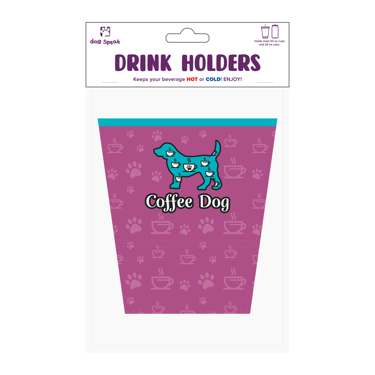 Large Drinkware Holder - Coffee Dog