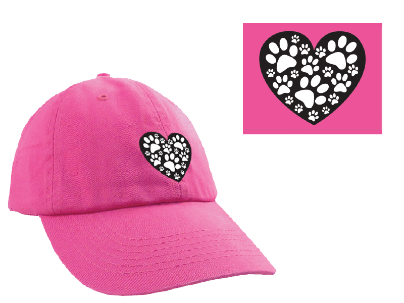 Ball Cap - Heart with Paws