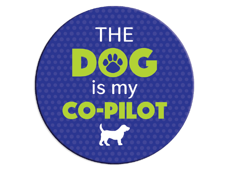 Absorbent Stone Car Coaster - The Dog is My Co-Pilot
