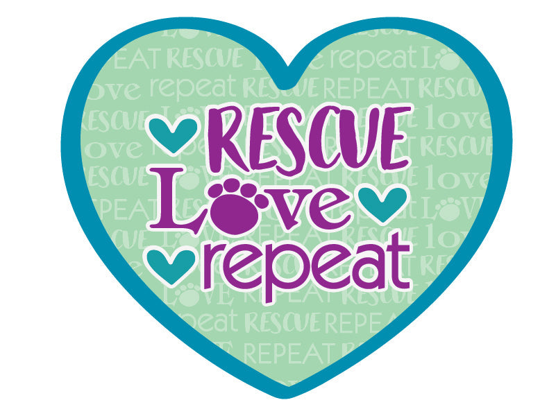 Rescue Love Repeat 3" Sticker