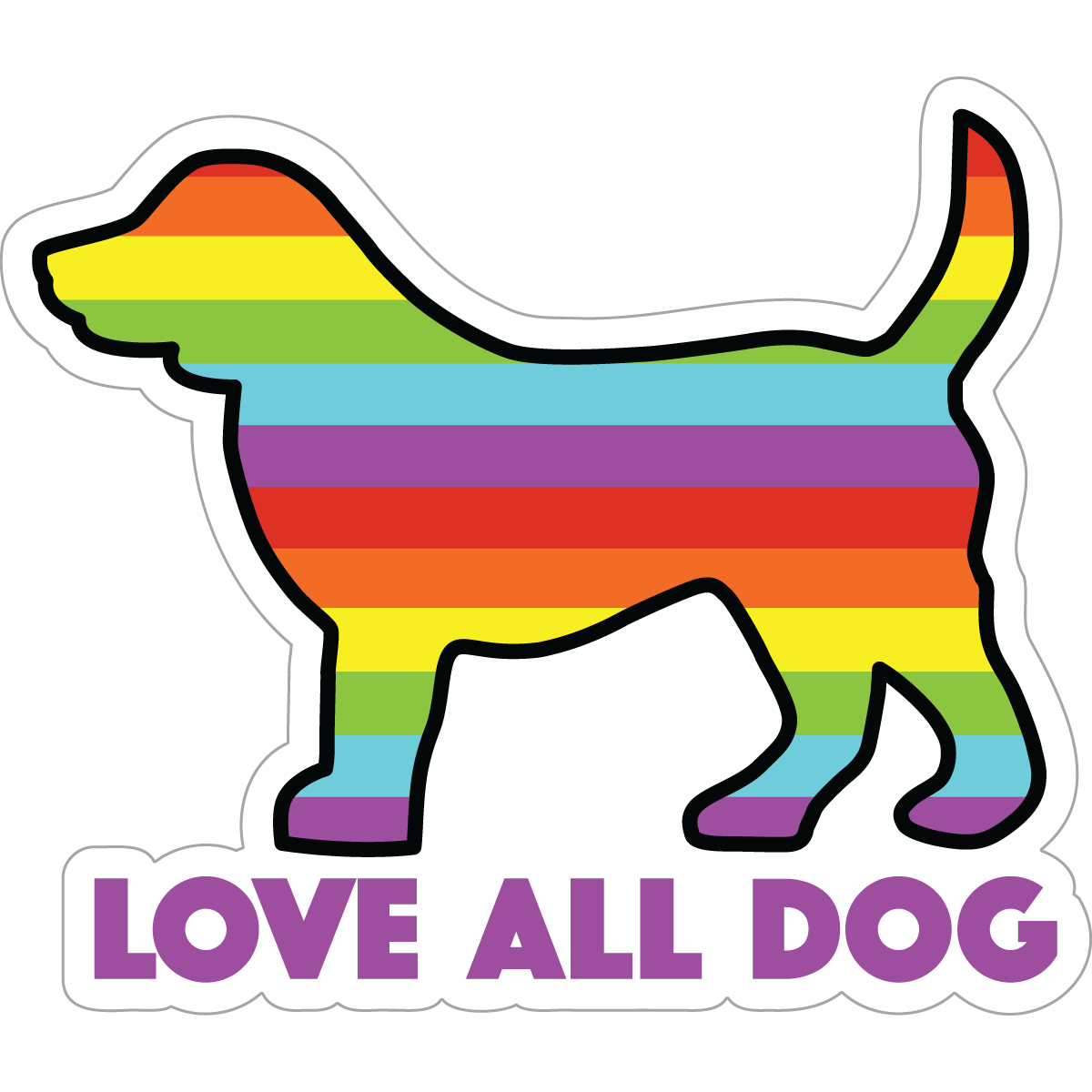 Love All Dog 3" Sticker