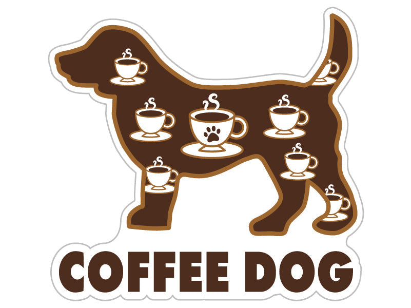 Coffee Dog 3" Sticker