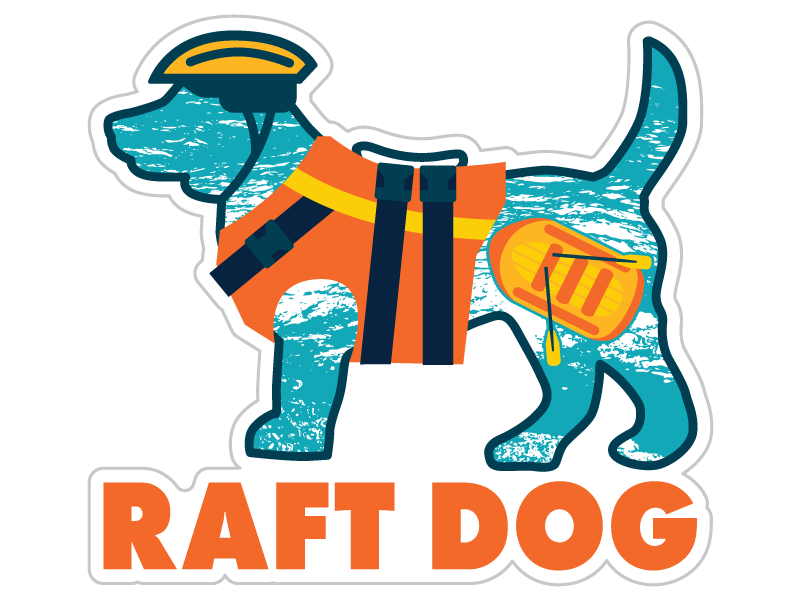 Raft Dog 3” Sticker