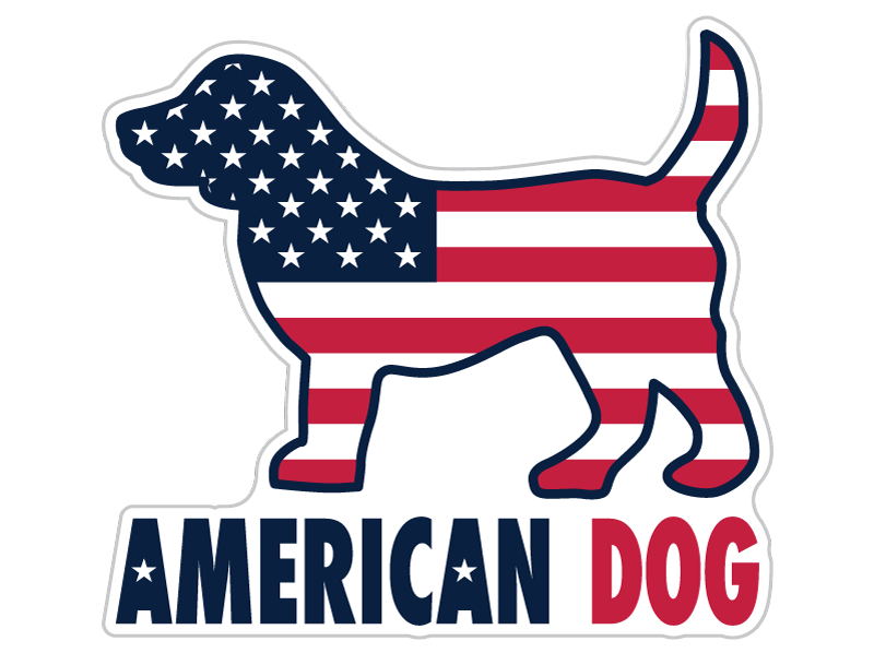 American Dog 3” Sticker