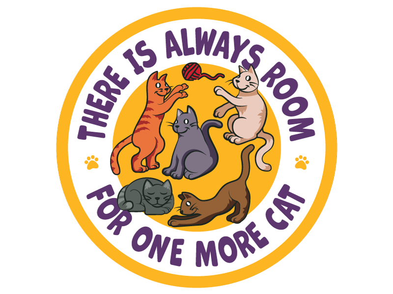 There is Always Room for One More Cat 3” Sticker