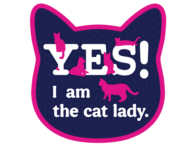Yes! I am the Cat Lady.  3” Sticker