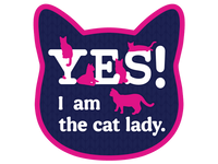 Thumbnail for Yes! I am the Cat Lady.  3” Sticker