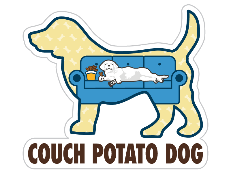 Couch Potato -  Dog  3” Sticker