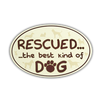 Thumbnail for Oval Car Magnet - Rescued...the best kind of...DOG