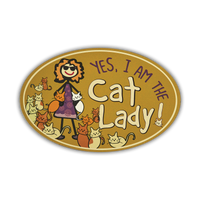 Thumbnail for Oval Car Magnet - Yes, I am the Cat Lady