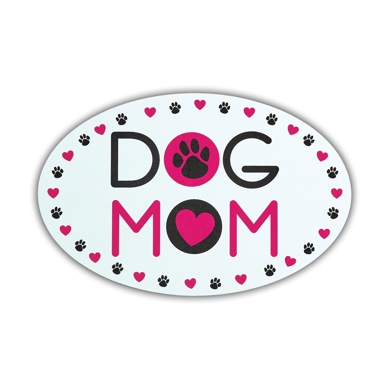 Oval Car Magnet - Dog Mom