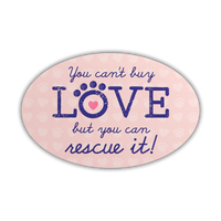 Thumbnail for Oval Car Magnet - You can't buy love, but you can RESCUE it