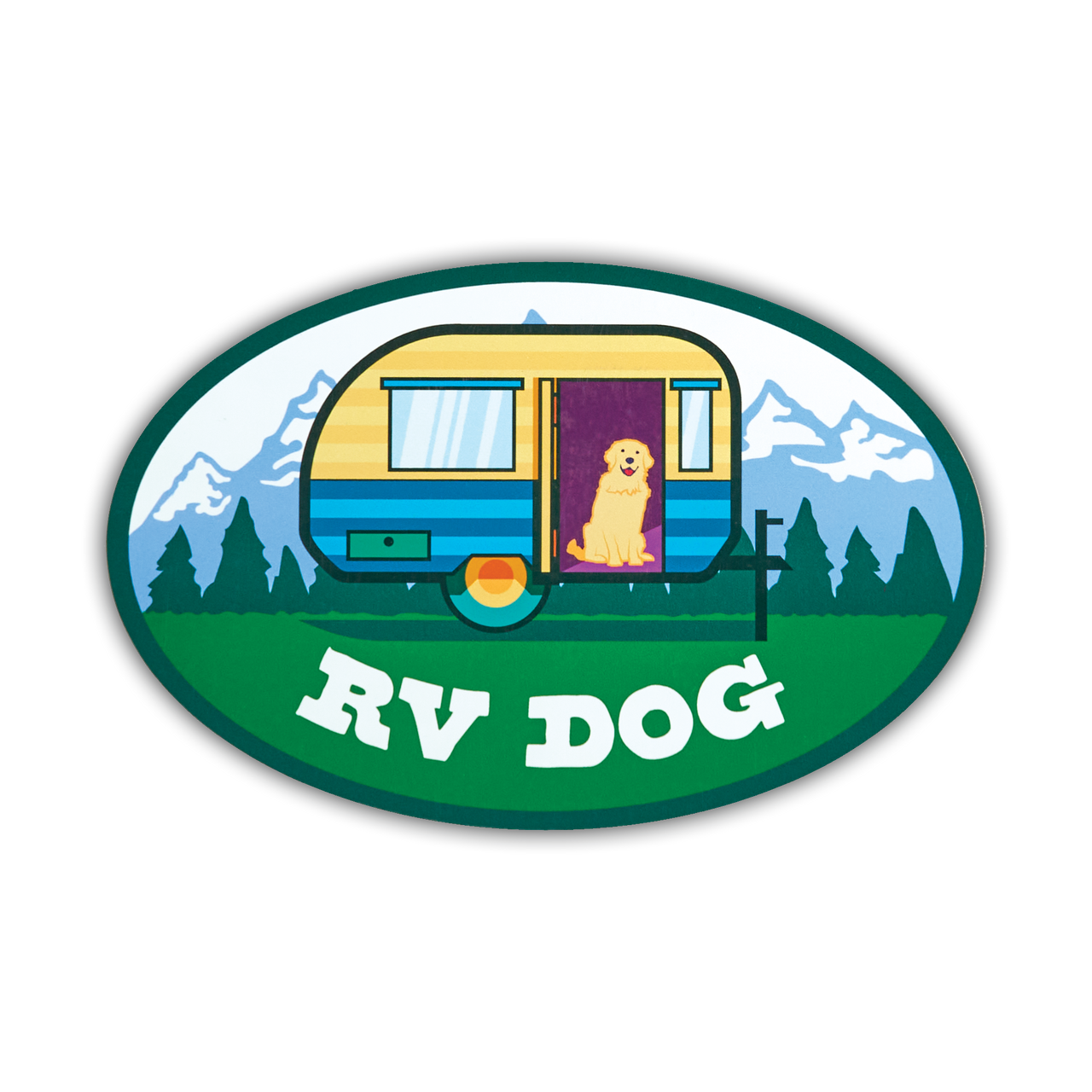 Oval Shaped Magnet - RV Dog