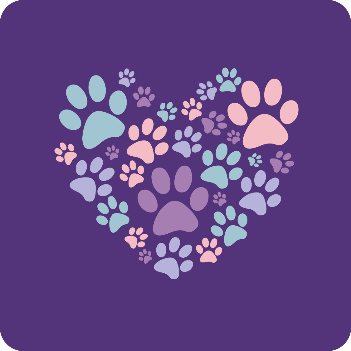 Cork Coaster- Heart with Paws