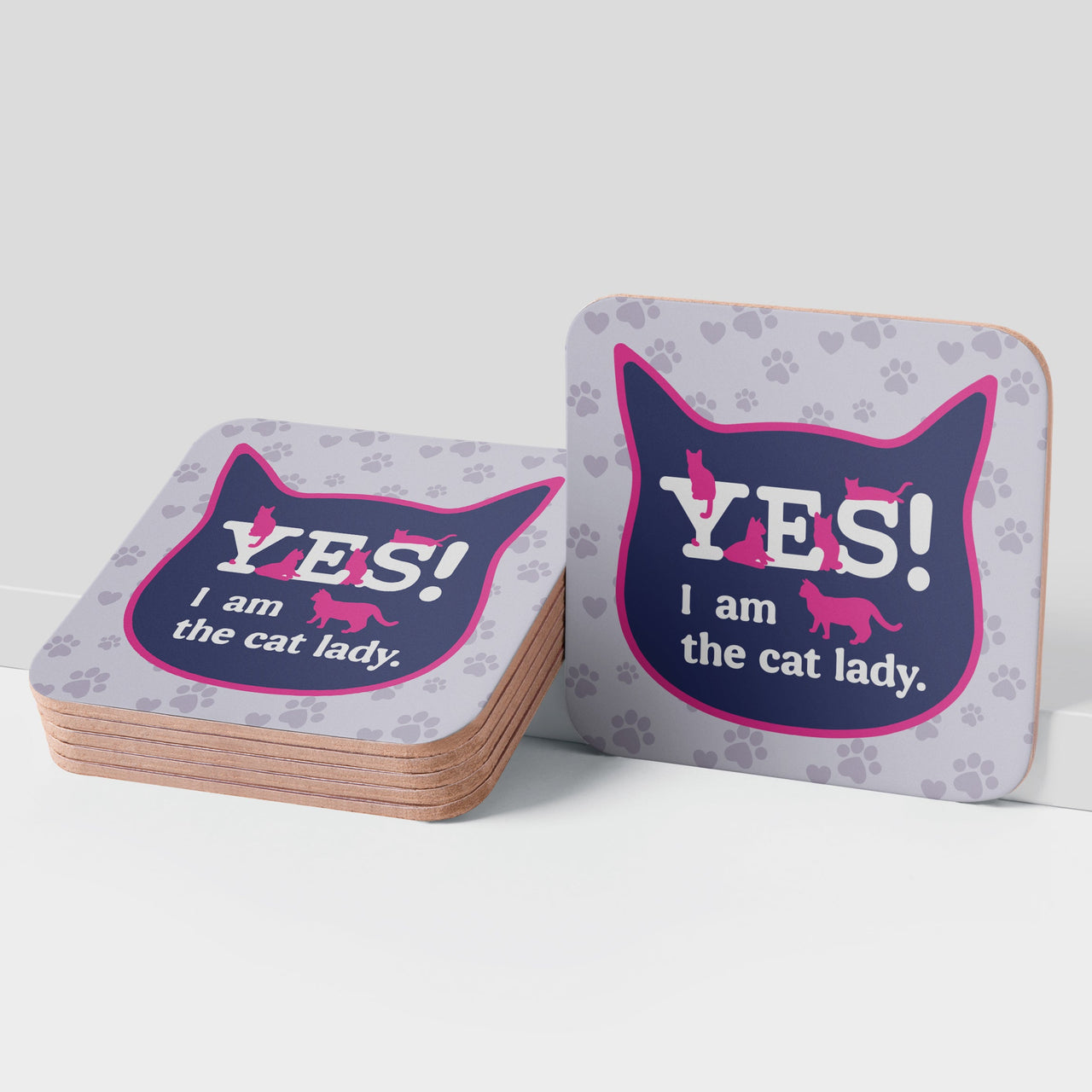 Cork Coaster - Yes! I am the Cat Lady.