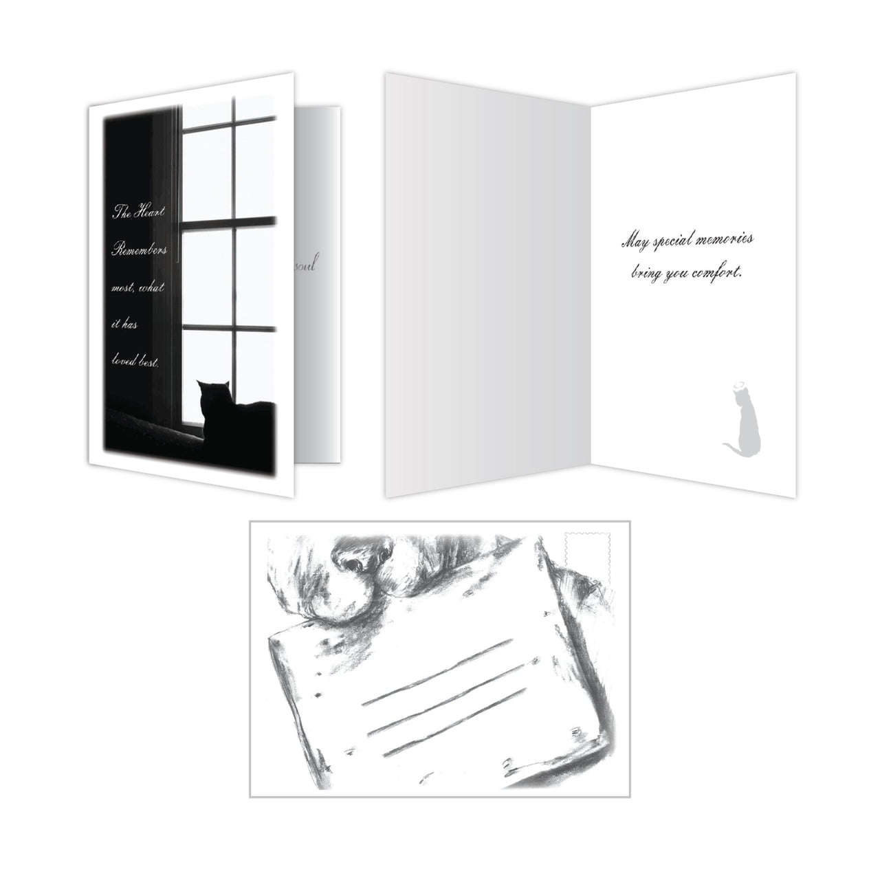 Sympathy Card Cat - The Heart Remembers