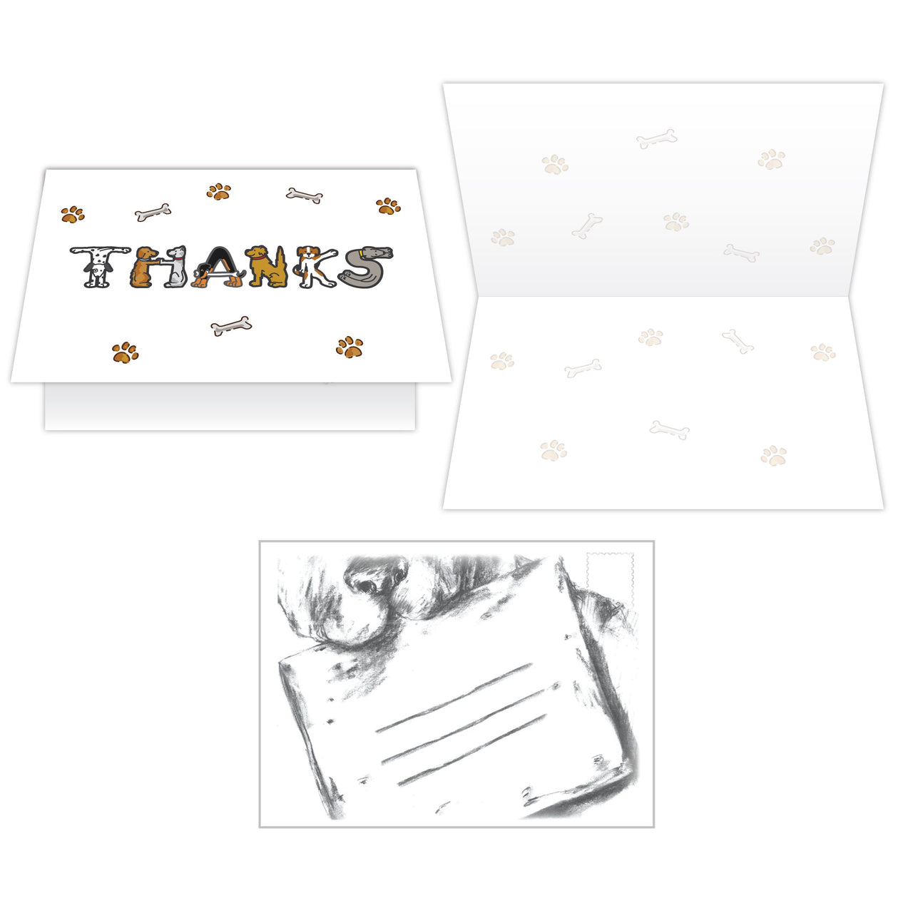 8193 Thanks Dog Figures All Views 3D