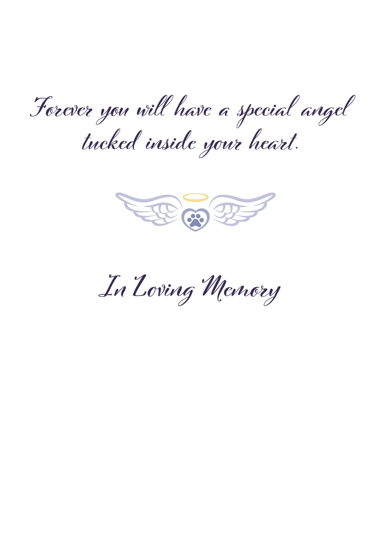 8196 Cat Sympathy Card Inside Right