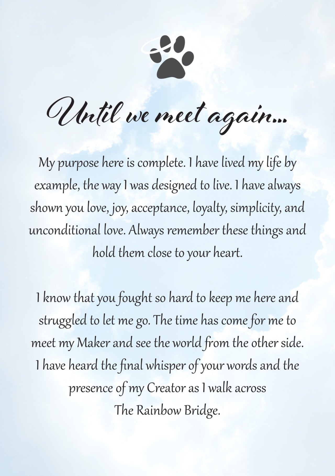 8213 Dog Sympathy Card Front
