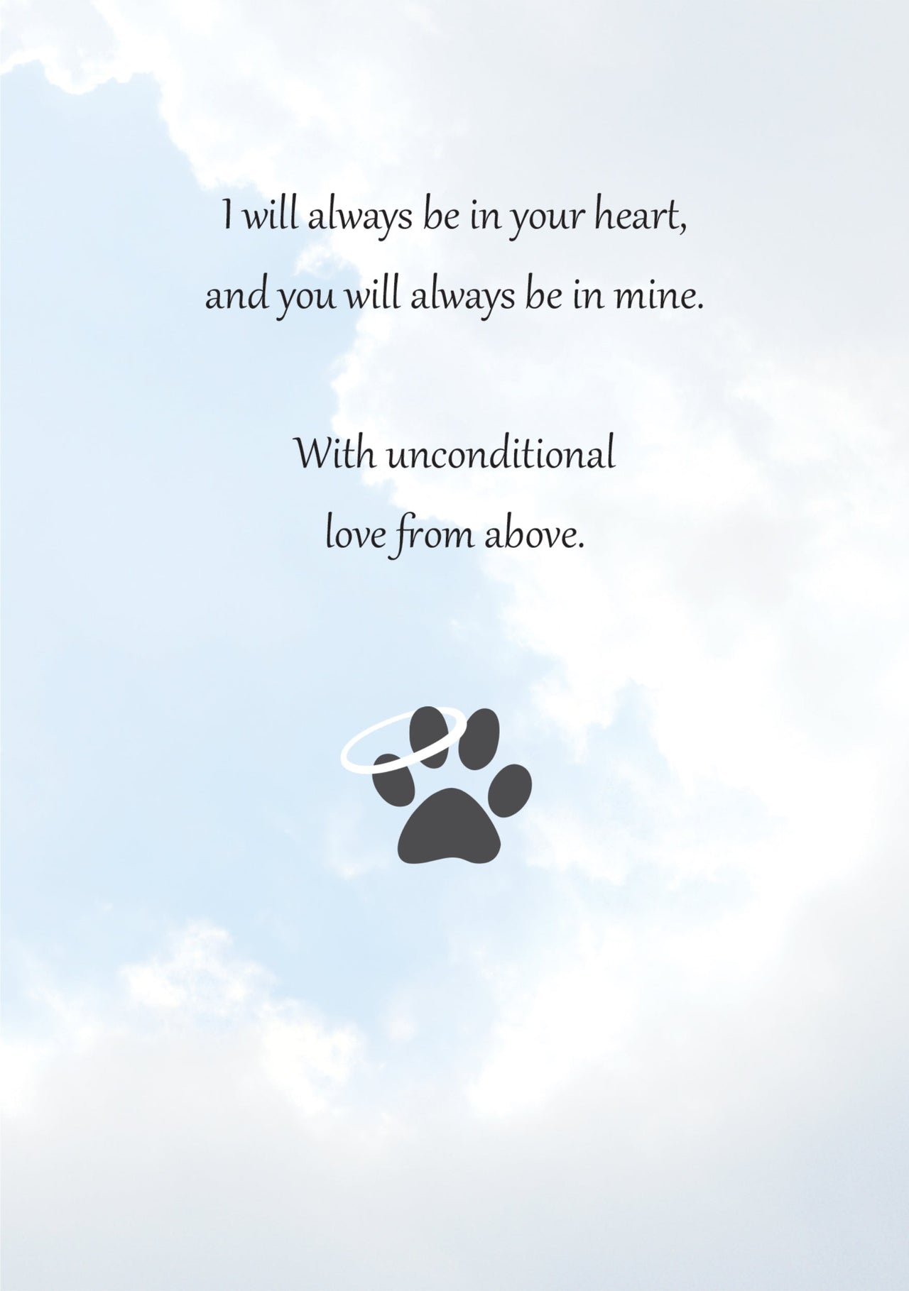 8213 Dog Sympathy Card Inside Right
