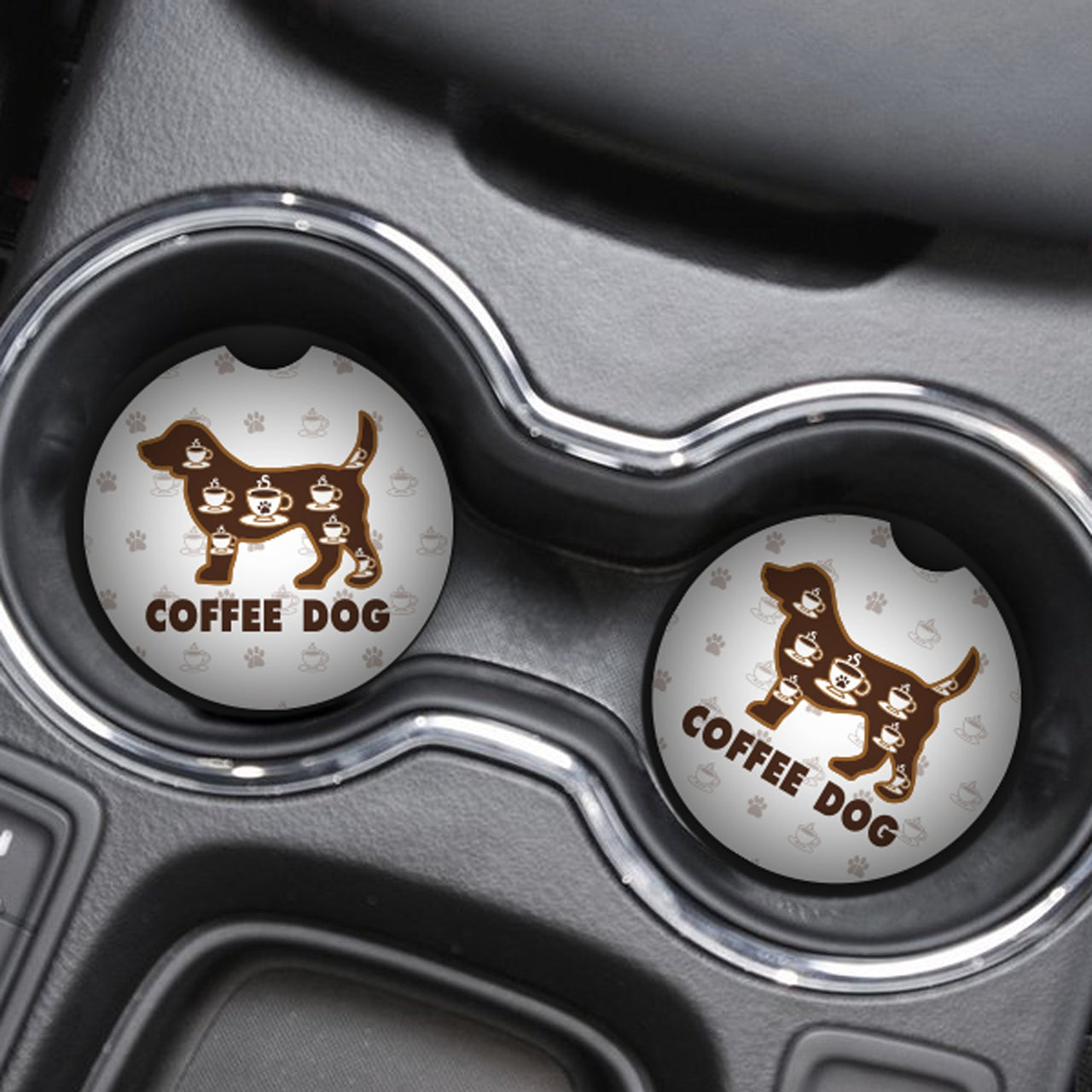 Absorbent Stone Car Coaster - Coffee Dog