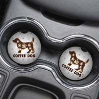 Thumbnail for Absorbent Stone Car Coaster - Coffee Dog