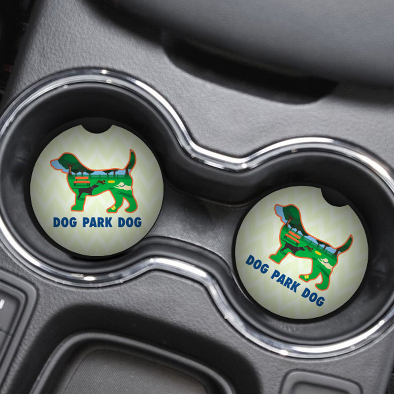Absorbent Stone Car Coaster - Dog Park Dog