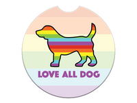 Thumbnail for Absorbent Stone Car Coaster - Love All Dog