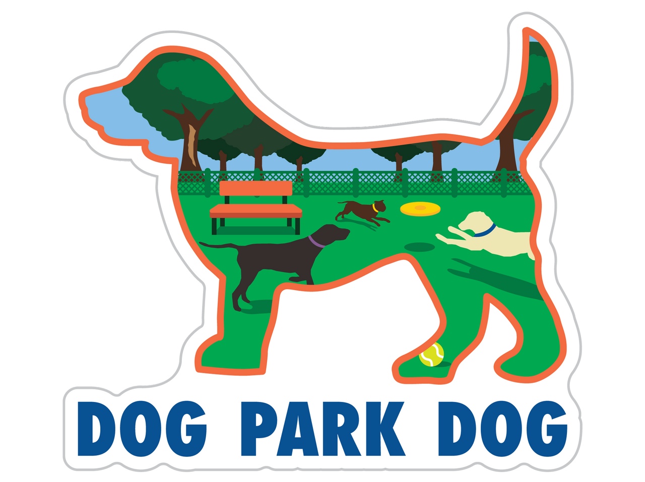 Dog Park Dog 3” Sticker
