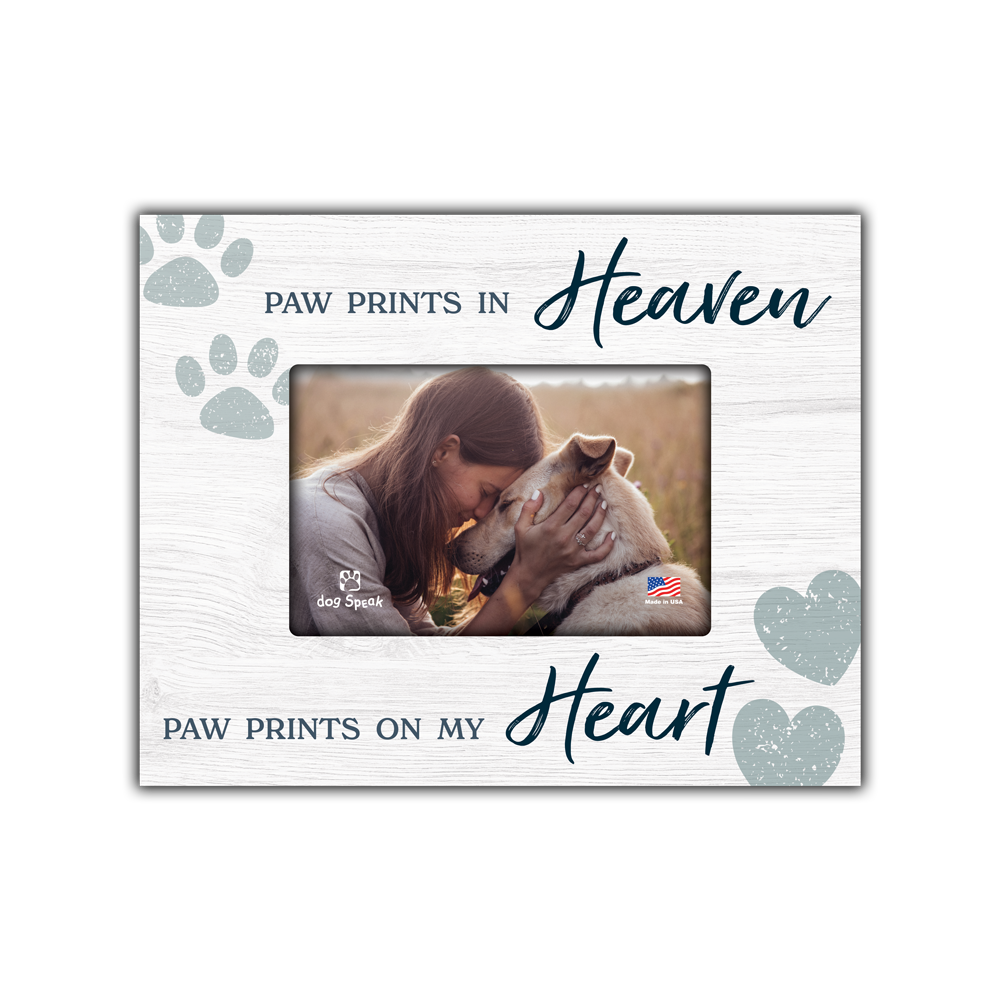 Horizontal Wood Frame - Paw Prints in Heaven...