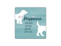 Thumbnail for Absorbent Stone Coaster - Happiness starts with a wet nose...
